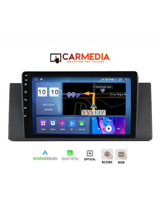Carmedia Sistem Audio Auto pentru BMW Serie 5 (E39) / E39 / Seria 5 1997-2005 (Bluetooth/USB/WiFi/GPS/Apple-Carplay/Android-Auto) cu Ecran Tactil 9.5"