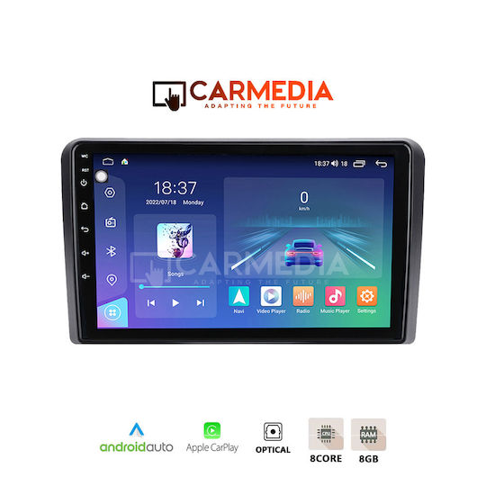 Carmedia Ηχοσύστημα Αυτοκινήτου για Seat Exeo Audi A3 2003-2012 (Bluetooth/USB/WiFi/GPS/Apple-Carplay/Android-Auto) με Οθόνη Αφής 9"