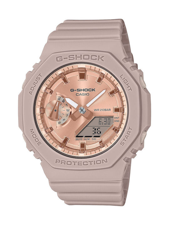 Casio G-shock Damen Uhr mit Rosa Kautschukarmband