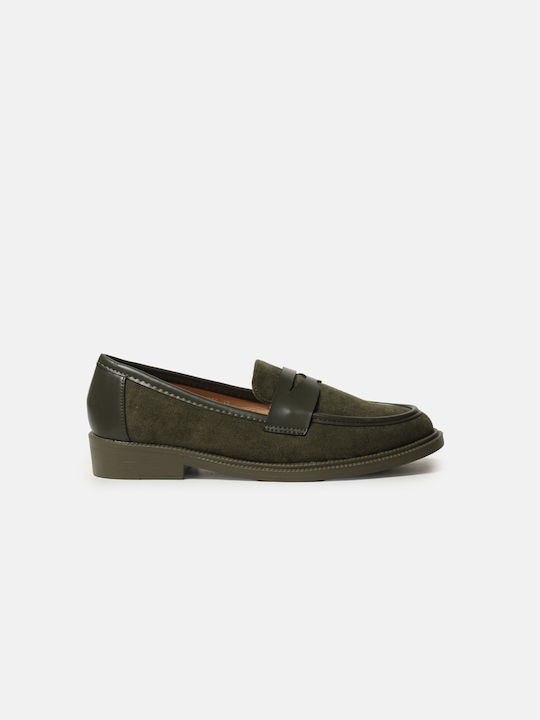 InShoes Γυναικεία Loafers σε Χακί Χρώμα