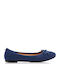 Wildleder Damen Ballerinas Blau