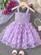 Kinderkleid Ärmellos Tüll Flieder