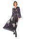 Maxi Abendkleid Wickel Schwarz