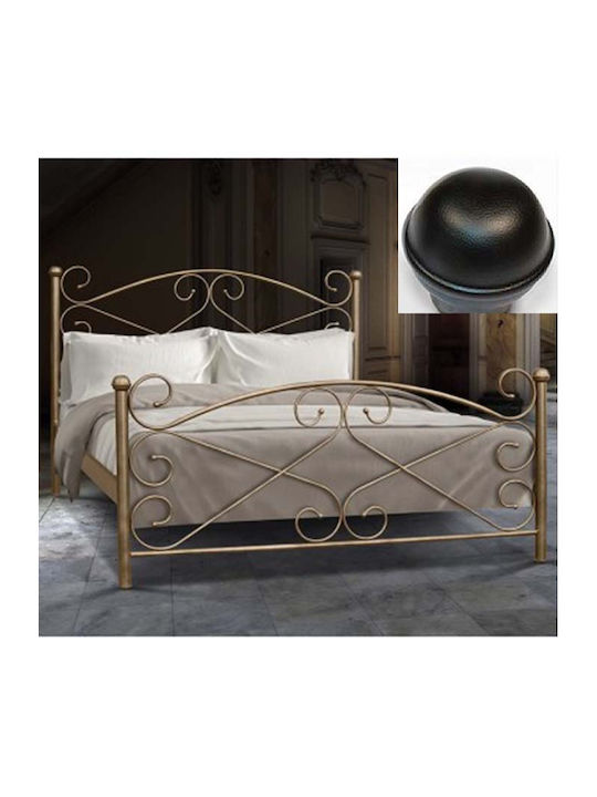 Rose Bed Single Metal Black for Mattress 90x200cm