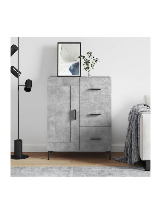 Sideboard Wooden with Drawers Grey 69.5x34x90cm
