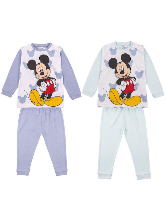 Cerda Kinder Schlafanzug Winter Baumwolle Türkis Mickey