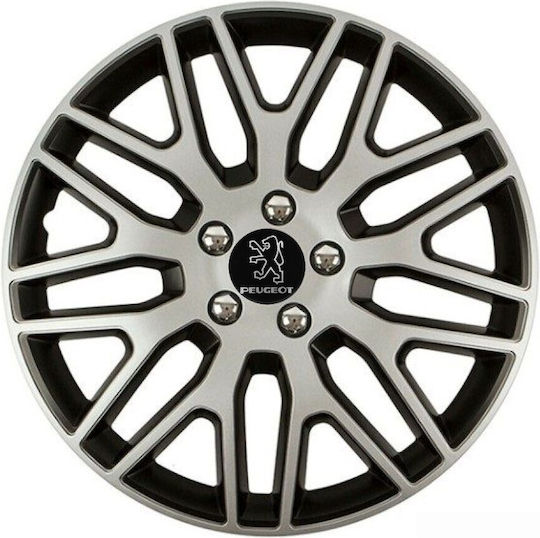Versaco Car Hubcap Set Dakar Nc with Peugeot Emblem 13" 4pcs Silver