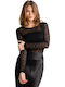 Damen Bluse Langärmelig Schwarz