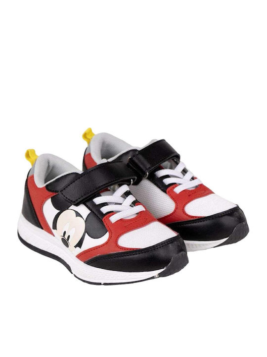 Disney Mickey Mouse Παιδικά Sneakers με Σκρατς Κόκκινα