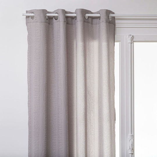 PanOikos Vorhang mit Grommets Maßgeschneiderte Verdunkelungsgardine Polyester Kenzi Grau 135x260cm