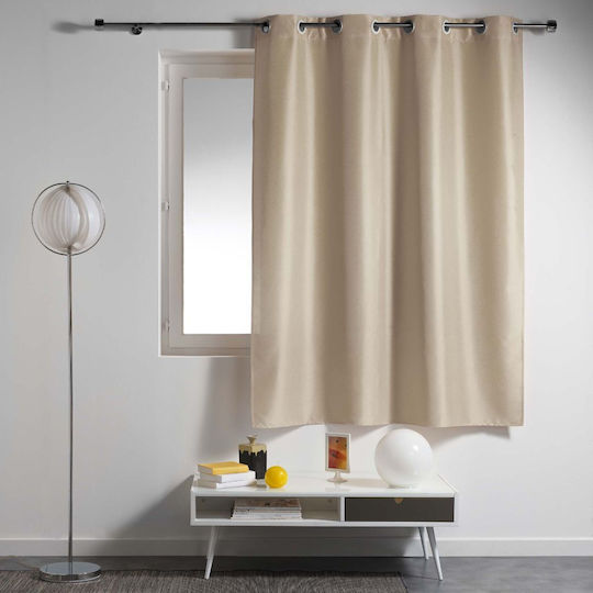 PanOikos Window Curtain With Beige Grommets 140x180cm