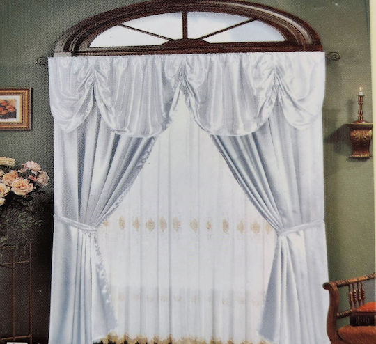 Olia Home Σετ Κουρτίνες με Τρέσα White 150x220εκ.