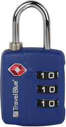 Travel Blue Padlock Brass Combination with TSA Certification 1pcs