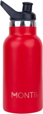 Montii Kids Stainless Steel Thermos Water Bottle Red