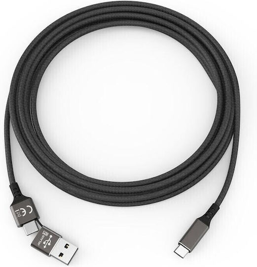 Smrter USB 2.0 Cable USB-C male - USB-A / USB-C 60W Μαύρο 1m
