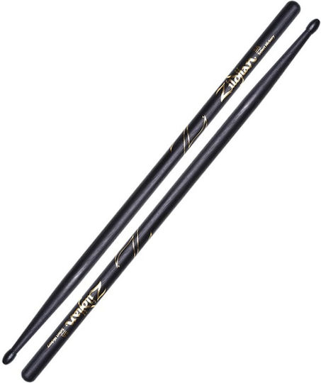 Zildjian Hickory Bețe Tobe 5A cu Vârf de Formă Oval în Culoare Negru