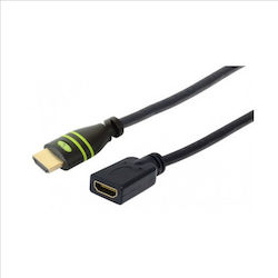 Techly ICOC HDMI-4-EXT018 HDMI 1.4 HDMI male - HDMI female 1.8m Μαύρο