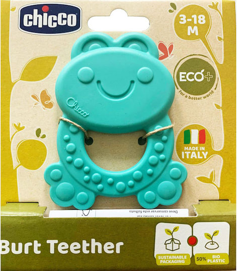 Chicco Frog Teething Ring made of Silicone for 3 m+ Sky blue frog
