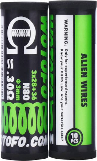 Wotofo Ni80 Alien Prebuilt Wire for D.I.Y. E-Cigarette 10pcs