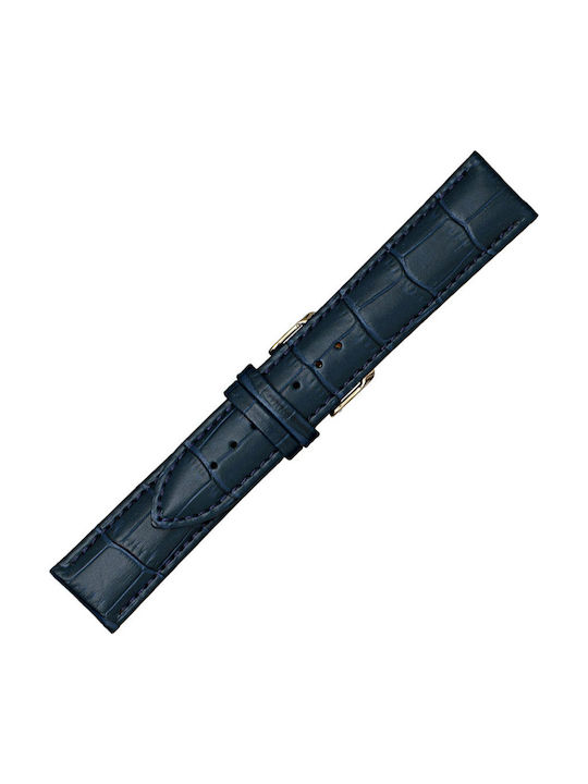 KOSTELO Δερμάτινο Λουράκι Μπλε 18mm