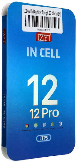 O ecran Zy cu Mecanism Tactil pentru iPhone 12 / 12 Pro (Negru)