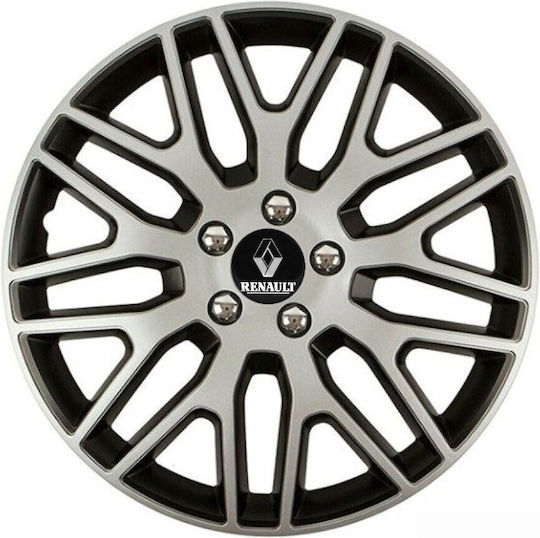 Versaco Σετ Τάσια Αυτοκινήτου Dakar Nc με Σήμα Renault 4τμχ 15" Ασημί/Ασημί