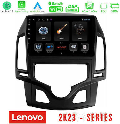 Lenovo Sistem Audio Auto pentru Hyundai i30 2007-2012 cu A/C (WiFi/GPS/Android-Auto) cu Ecran Tactil 9"
