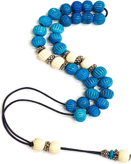 Roloi Komboloi Camel Bone Worry Beads White 31cm