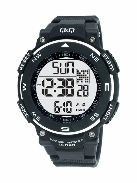 Q&Q Men's Watch 51mm Battery with Black Rubber Strap