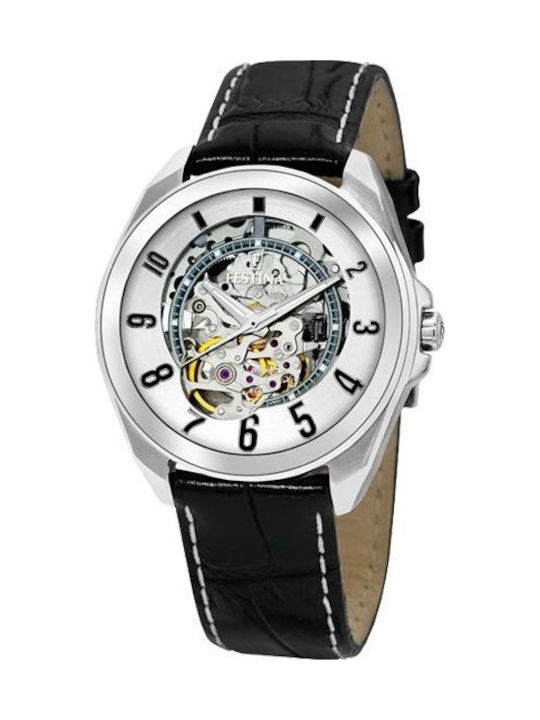 Festina Men's Watch 43mm Automatic with Black Leather Strap