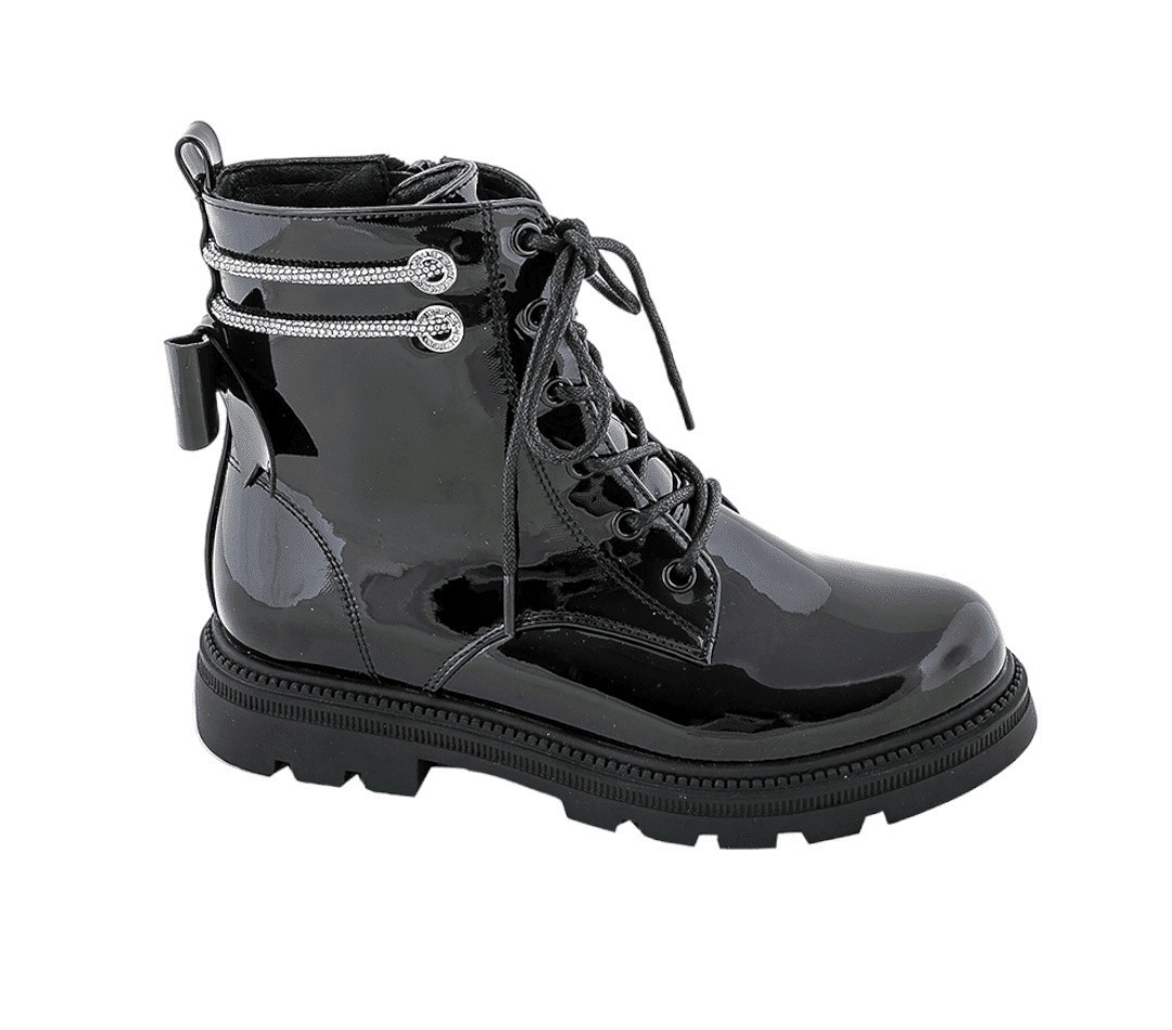 SmartKids Kids Boots from Patent Leather with Zipper Black SD12090