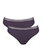 Go Ribbed H Tai Βαμβακερά Women's Slip 2Pack Purple
