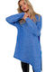 MOE Damen Langarm Pullover Blau