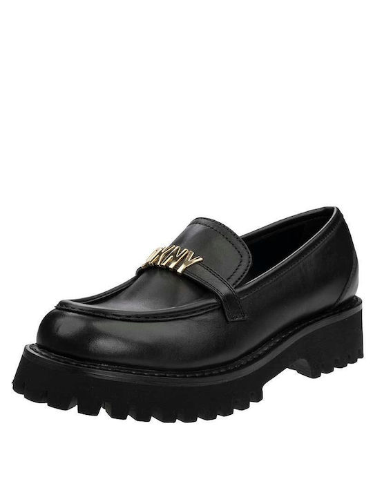 Ronnie Leder Damen Mokassins in Schwarz Farbe