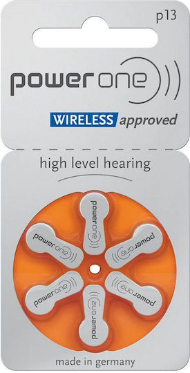 Power One Wireless Approved Μπαταρίες Ακουστικών Βαρηκοΐας 13 1.45V 6τμχ