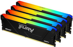 Kingston Fury Beast 32GB DDR4 RAM με 4 Modules (4x8GB) και Ταχύτητα 3200 για Desktop