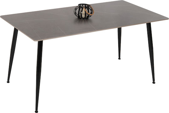 Sintered Masă Sala de mese cu Suprafață Pietroasă Gri 160x90x76buc