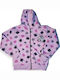 Fleece Επένδυση Παιδική Φούτερ Ζακέτα με Κουκούλα Λιλά