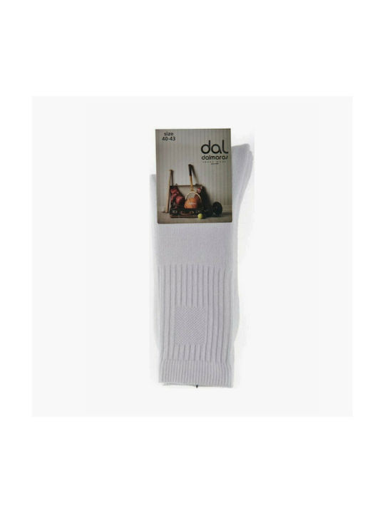 Dal Men's Solid Color Socks White