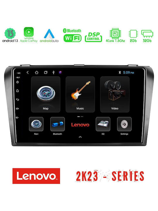 Lenovo Car-Audiosystem für Mazda 3 2004-2009 (Bluetooth/USB/WiFi/GPS/Android-Auto) mit Touchscreen 9"