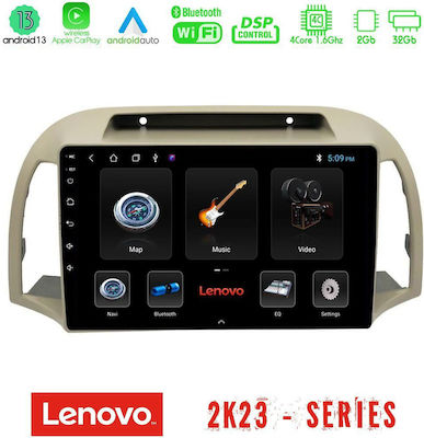 Lenovo Sistem Audio Auto pentru Nissan Micra 2002-2010 (Bluetooth/USB/WiFi/GPS/Android-Auto) cu Ecran Tactil 9"