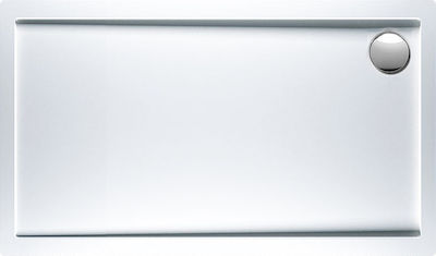 Sirene Extra Flat Ακρυλική Ντουζιέρα 140x80cm Λευκή