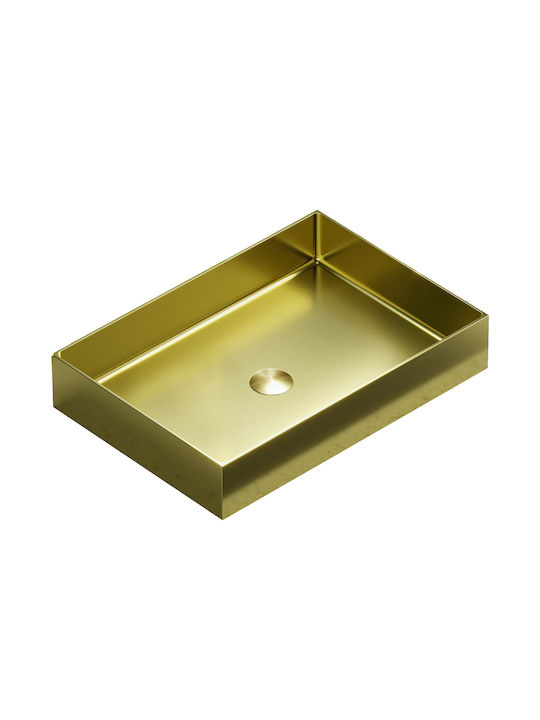 Karag Saturn Aufsatzwaschbecken Porzellan 55x38x10cm Gold