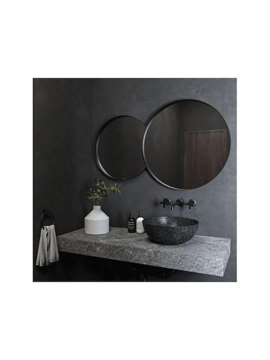 Project Round Bathroom Mirror made of Metal 117x117cm Orange