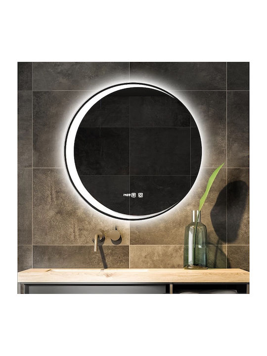 My Smart Mirror Στρογγυλός Καθρέπτης Μπάνιου Αφής με Bluetooth 70x70cm