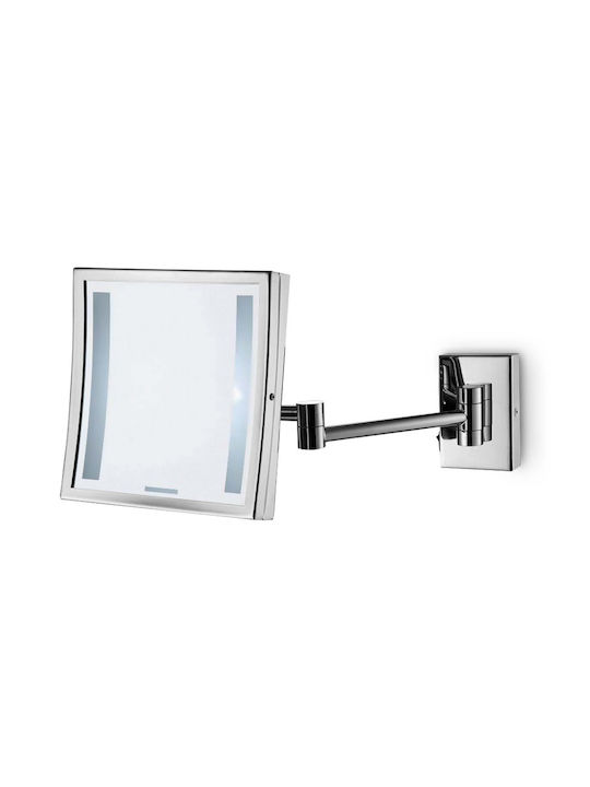 Luminor Square Bathroom Mirror Led made of Metal 21.5x21.5cm Silver