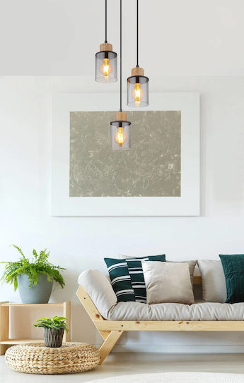 Globo Lighting Κρεμαστό Φωτιστικό Μαύρο με Ντουί E27