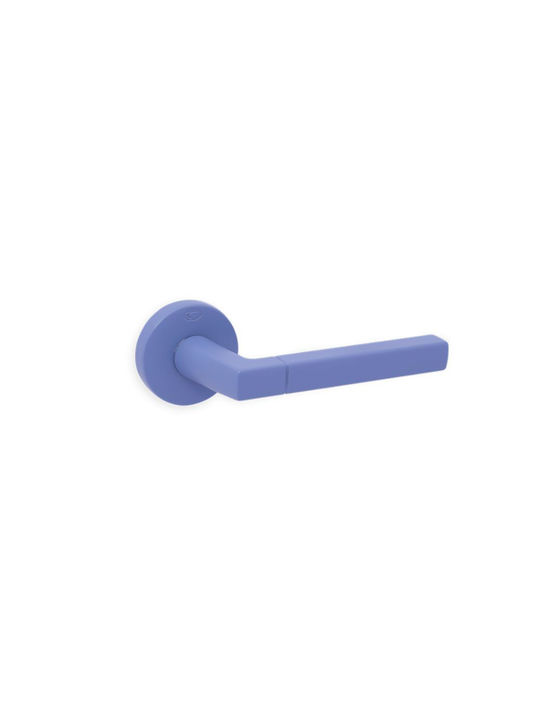 Convex Buton Ușa din mijloc cu Rosette 2095 Pereche Albastru