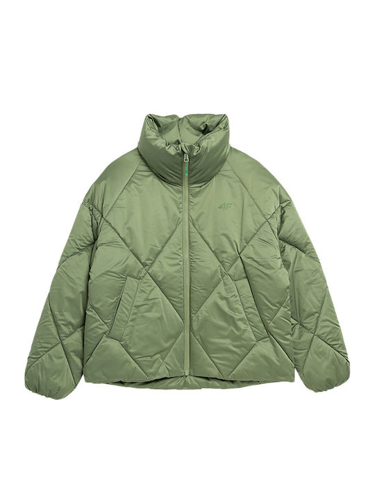 4F Kurz Damen Puffer Jacke Grün