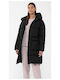 4F Women's Long Puffer Jacket for Winter Black